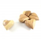 5 Pcs Olive Wood Carved Heart Hand Made Holy Land Jerusalem