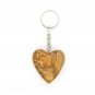 3 Pcs Olive Wood Heart Keychains Keyrings Hand Made Holy Land Jerusalem