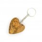 3 Pcs Olive Wood Heart Keychains Keyrings Hand Made Holy Land Jerusalem