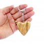 3 Pcs Olive Wood Heart Keychains Keyrings Hand Made Holy Land Jerusalem