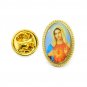 Red Crystal Glass Beads Rosary With Virgin Mary Lapel Pin Holyland Jerusalem