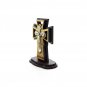 12 Pcs Olive Wood Cross & Metal Crucifix Double Layered With Stand Jerusalem