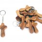 10 Pcs Olive Wood Hand Holding Comfort Crosses Key Chain Key Ring Hand Made