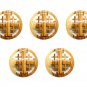 5 Pcs Olive Wood Jerusalem Cross Pin Brooch Handcrafted Holyland Jerusalem