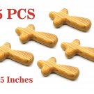 5 Pcs Olive Wood Comfort Crosses Holding Crosses 4.5 Inches Jerusalem Holy Land