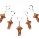5 Pcs Olive Wood Hand Holding Comfort Crosses Key Chain Key Ring Hand Made 5 Pcs Olive Wood Hand Holding Comfort Crosses Key Chain Key Ring Hand Made