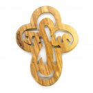 5 Pcs Lot Olive Wood Cross Jesus Name Hand Carved Holyland Jerusalem