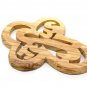 5 Pcs Lot Olive Wood Cross Jesus Name Hand Carved Holyland Jerusalem