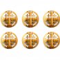 6 Pcs Olive Wood Jerusalem Cross Pin Brooches Hand Carved Holyland Jerusalem