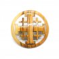 6 Pcs Olive Wood Jerusalem Cross Pin Brooches Hand Carved Holyland Jerusalem