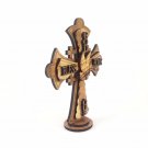 God Bless Our Home Olive Wood Hand Made Cross With Circle Stand Holy Land