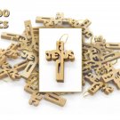 300 Pcs Olive Wood Cross Pendants JESUS Name Hand Made Holy Land Jerusalem
