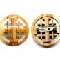12 Pcs Olive Wood Jerusalem Cross Pin Brooches Hand Carved Holyland Jerusalem