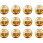 12 Pcs Olive Wood Jerusalem Cross Pin Brooches Hand Carved Holyland Jerusalem