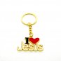 12 Pcs Metal Key Ring Key Chain ' I Love Jesus' Golden Color Holy Land Jerusalem