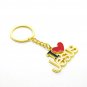 12 Pcs Metal Key Ring Key Chain ' I Love Jesus' Golden Color Holy Land Jerusalem
