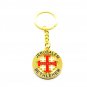 12 Pcs Jerusalem Cross Key Ring Key Chain Rotating Center Gold Color Metal