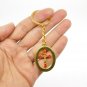 12 Pcs Cross Key Ring Key Chain Rotating Center Gold Color Metal Jerusalem