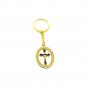 12 Pcs Cross Key Ring Key Chain Rotating Center Gold Color Metal Jerusalem