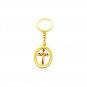 12 Pcs Cross Key Ring Key Chain Rotating Center Gold Color Metal Jerusalem