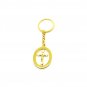 12 Pcs Cross Key Ring Key Chain Rotating Center Gold Color Metal Jerusalem