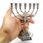 Menorah Candle Holder 12 Tribes Silver Color Jewish Hanukkah Holy Land Jerusalem