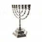 Menorah Candle Holder 12 Tribes Silver Color Jewish Hanukkah Holy Land Jerusalem