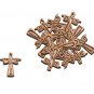 50 Pcs Jesus Cross Pendants Charms Olive Wood Handmade Holyland Jerusalem