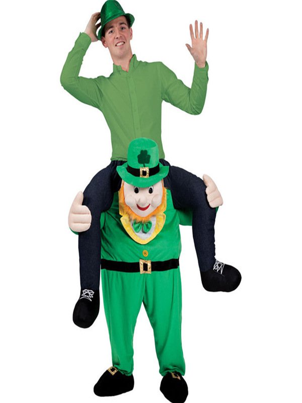 Adult Unisex Leprechaun Piggy Back Ride On Fancy Dress Costume - One Size main image 1