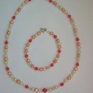 Princess Laura - Padparadscha & freshwater pearls