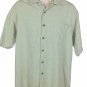 Tommy Bahama Mens Short Sleeve Button Front Sz M 100% Silk, Lt Mossy Green Shirt
