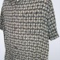 Axist Mens Button Front Shirt Size Large Short Sleeve Black and Tan 100% Rayon