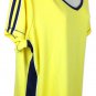 Made For Life Plus Size 1X V-Neck Active Top Yellow W Black Trim Short Sleeve