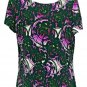 East 5th Essentials Women's Blouse Top Pink Black Floral Sz M