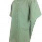 DAVID TAYLOR Men's Button Up Short Sleeve Moss Green Striped Shirt Sz 17.5