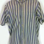 DAVID TAYLOR Men's Beige/ Blue Short Sleeve Button Front Shirt Sz Large