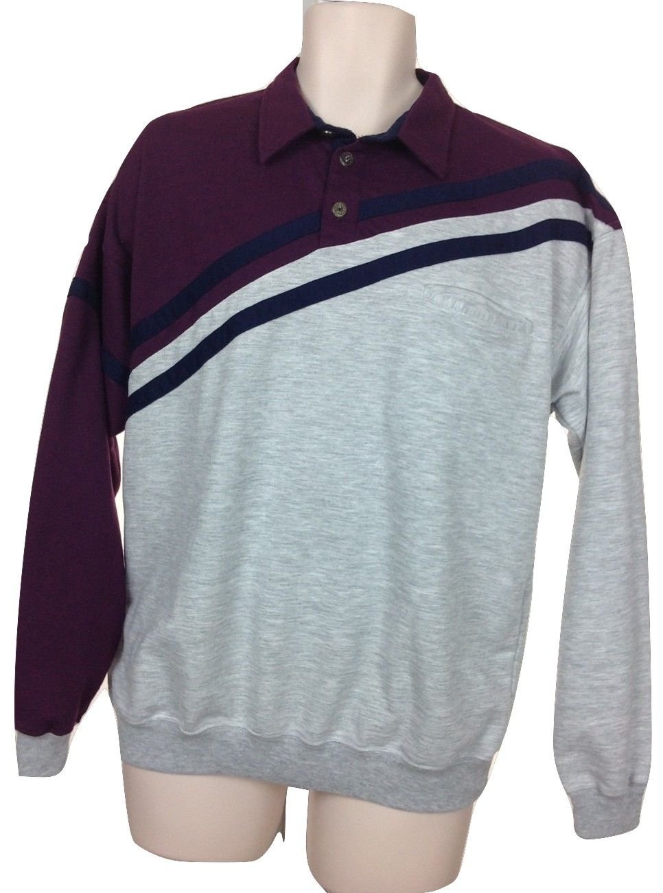 Editions by Van Heusen X-Large Mens Long Sleeve Cotton Blend Shirt, Maroon, Gray