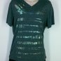 MARC ECKO CUT & SEW Mens Sz M V-Neck T-Shirt, Charcoal Gray Shiny Stars/ Stripes