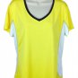 Made For Life Short Sleeve Active Top Plus Size 1X Yellow W Black & White Trim