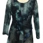 Womens Boho Flowy Tunic Top Sz L Long Sleeve Textured Knit Sequined Gray Colors