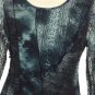 Womens Boho Flowy Tunic Top Sz L Long Sleeve Textured Knit Sequined Gray Colors