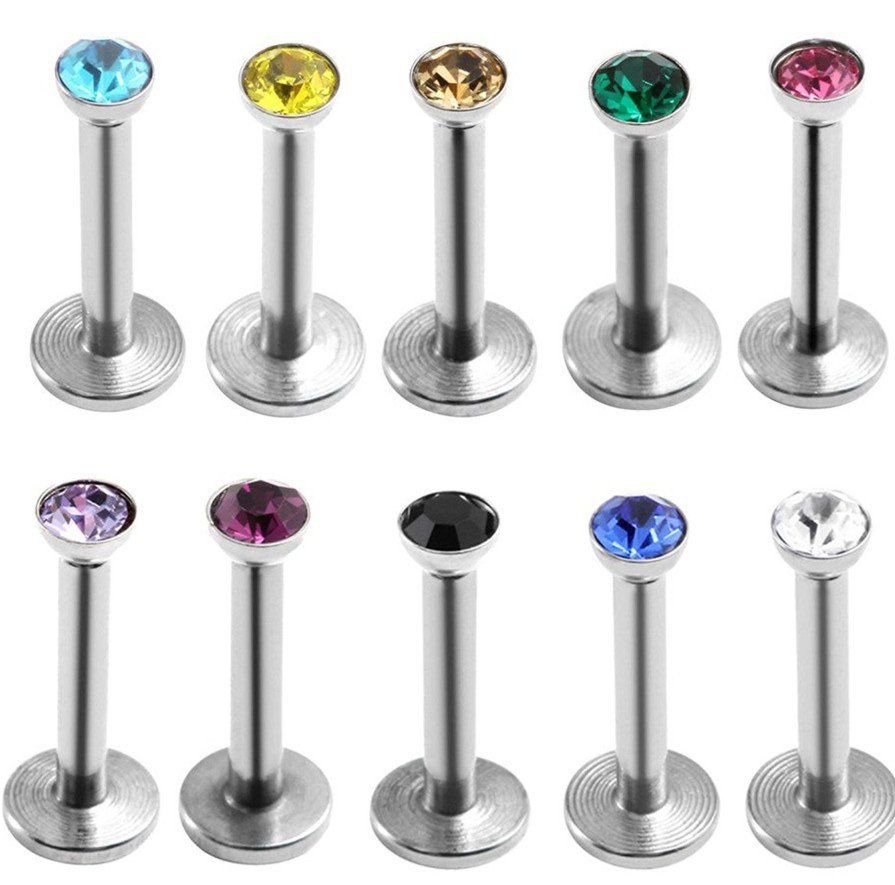 20 pcs/lot G23 Titanium Steel Labret Ring Lip Piercing Jewelry Earrings Stu