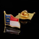 USA North Carolina State Gold Plated Flag Lapel Pins Shirt Tie Necktie Pins
