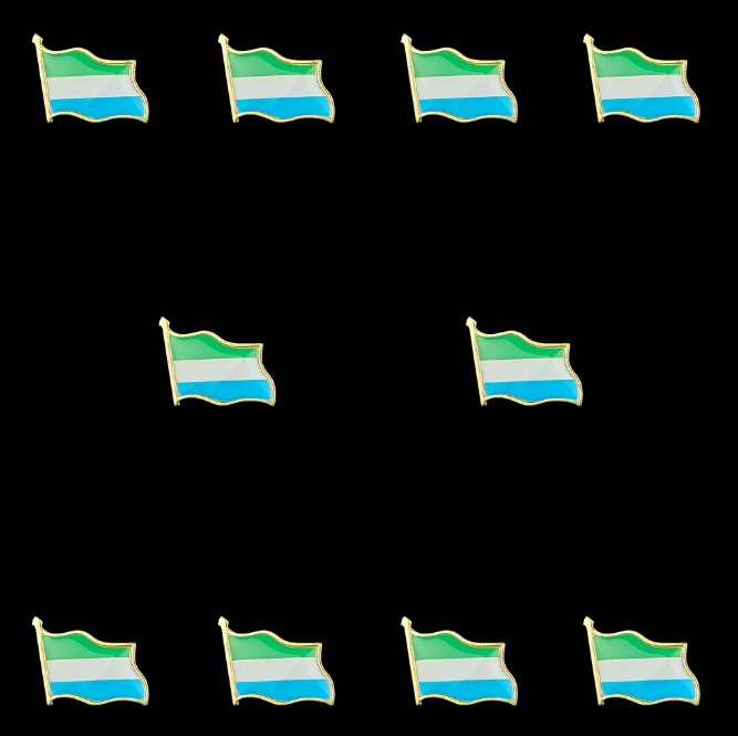 10PCS African Sierra Flag Pattern Enamel Lapel Brooch Pin Badge Scarfs Clot