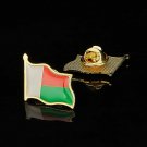 African Country The Republic of Madagascar Historical Gold Plated Flag Broo