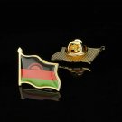 African Country The Republic of Malawi Patriotism Gold Plated Waving Colorful