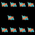 10PCS African The Democratic Republic of the Congo National Waving Flag Lapel Pin Brooch
