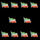10PCS African Country Equatorial Guinea Emblem Gold Plated Badge Brooch W/ Butterfly
