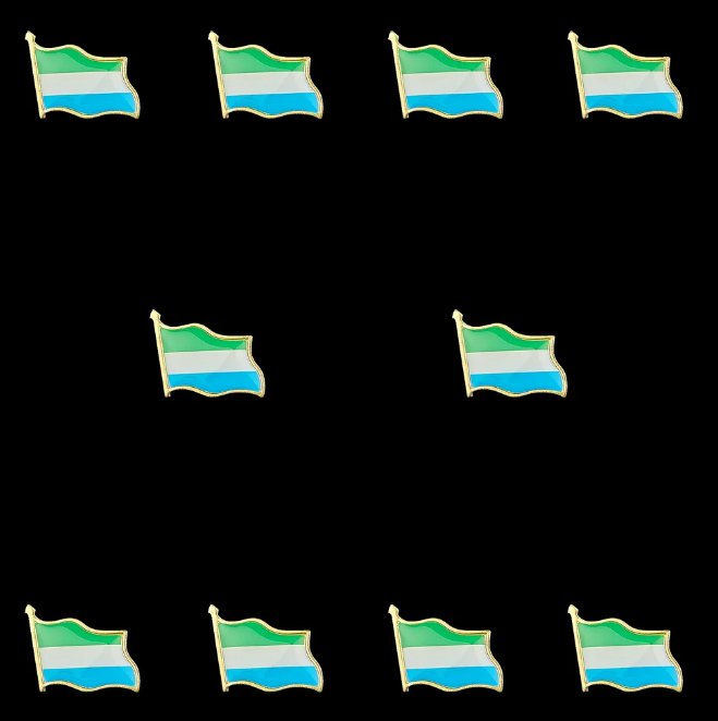 10PCS African Sierra Flag Pattern Enamel Lapel Brooch Pin Badge Scarfs Cloth