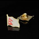 Asian Couuntry Federal Democratic Republic of Nepal Flag Lapel Pin Gold Plated Badge&Pin